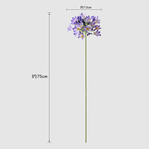 Bouquet de fleurs artificielles Agapanthus Yoshinobu, violet et bleu, en soie, pour la décoration de la maison et des mariages - Product Image 4
