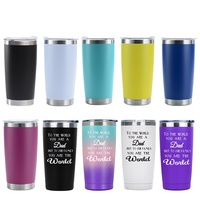 20oz 30oz recubierto de polvo al por mayor a granel de doble pared aislado vaso de acero inoxidable con tapa magnética de paja