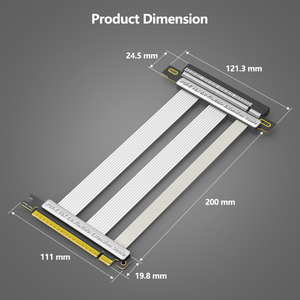 Câble d'extension PCIe 5.0 16X haute vitesse avec installation verticale à 90/180 degrés pour GPU PC de bureau/portable en stock – Extension PCIe 5.0 16X - Product Image 3