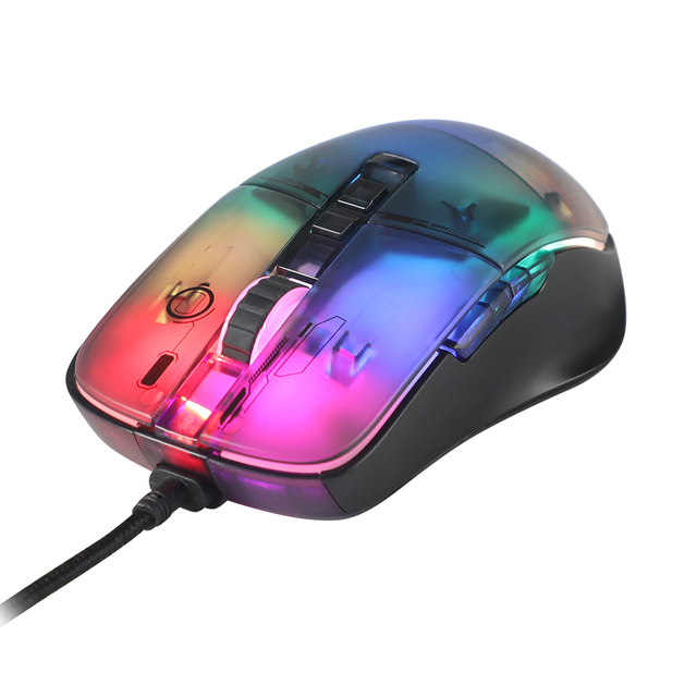 Factory Wholesale Gaming Mouse Manufacturer RGB A825 Sensor With Double Click Function 8000DPI Transparent Shell Is Available