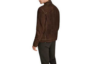 Chaqueta de Cuero de Oveja Marrón Chocolate Hecha a Mano para Hombre, Estilo Café Racer, Minimalista, Clásica, Premium, para Invierno - Product Image 3