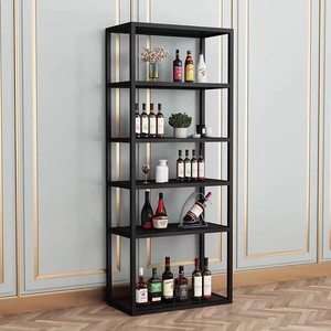 Étagère ajustable Étagère de rangement en acier noir pour vin Présentoir léger 5 pour étagères de rangement d'entrepôt domestique - Product Image 2