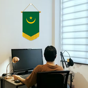 Banderas Pequeñas para Coche al por Mayor, Decoración de Pared de Mauritania, Adornos Pequeños Colgantes, Impresión Digital, Material Satinado - Product Image 3