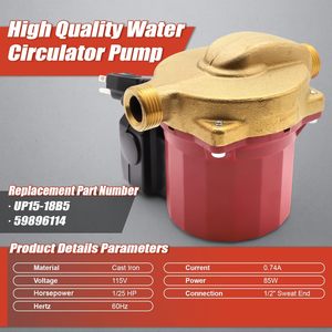 Pompe de circulation Ccnlhzm RS15 18 115V 0,25 CV en bronze et cuivre pour eau chaude, pour remplacement - Product Image 6