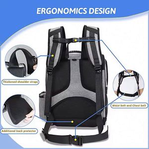 Muestra gratuita: Mochila transportadora de mascotas transparente, impermeable, espaciosa, transpirable y aprobada por aerolíneas, con malla de burbujas, para gatos y perros. - Product Image 3