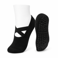 Chaussettes de yoga antidérapantes à adhérence renforcée, à bout ouvert, avec sangles croisées, respirantes, invisibles, pour le yoga et le Pilates, pour femmes