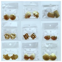 Boucles d'oreilles clous en acier inoxydable plaqué or 18 carats, géométriques et irrégulières, accessoires de bijoux de mode en gros