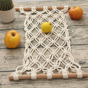Handmade Cotton Rope Kitchen Storage Wall Decor Boho Macrame Hanging Fruit Hammock
