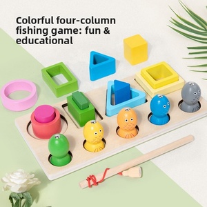 Konig Kids 3D Building Blocks Shape Matching Wooden Toys Montessori Early Education Wood Toys for Kid Montessori <strong>Study</strong> <strong>Materials</strong> - Product Image 2