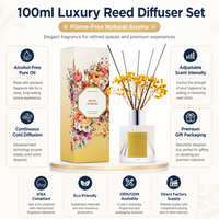 Diffuseur de parfum en verre 100 ml avec bâtonnets, parfum Jasmin Blanc, pour la maison, vente en gros et OEM