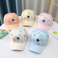 Casquette de baseball pour enfants personnalisée été automne étiquette à coller et logo de broderie 5 panneaux