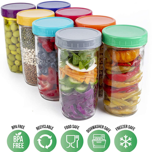 4Oz 8Oz Khách Hàng Nổi Đồ Hộp Thực Phẩm Bánh Bé Thực Phẩm Lưu Trữ Mason Lọ Thủy Tinh Cho Uống Nước Đá Lạnh Với Nhựa Nắp Vặn - Product Image 2