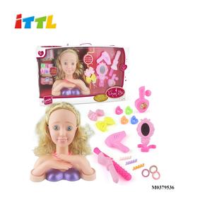 ITTL robe et maquillage fille mode tête de poupée en plastique demi-longueur belles poupées ensembles de maquillage - Product Image 4