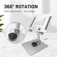 Support de tablette de bureau rotatif à 360 degrés en aluminium, support de tablette PC portable réglable pour bureau et studio, vente en gros OEM ODM