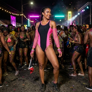 Maillot de bain string sexy personnalisé avec logo d'usine, combinaison de carnaval à coupe haute pour fête sur la plage, tenue de Jouvert, monokini - Product Image 6