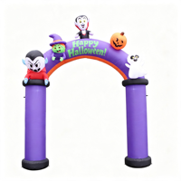 Arche Gonflable d'Halloween : Vampire, Sorcière, Citrouille, Fantôme – Décoration Extérieure pour Jardin, Maison, Fête, Entrée, Fêtes – Gonflable