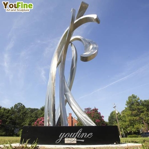 YOUFINE Décoration de jardin d'extérieur, sculpture abstraite en acier inoxydable poli miroir, fabricants à vendre - Product Image 2