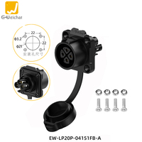 Prise d'alimentation circulaire en plastique E-Weichat LP20 Série 2 3 4 pôles, type vis de verrouillage M20, étanche IP67, 500V, pour aviation