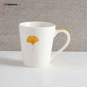 ชุดจานเซรามิก 12 ชิ้น 16 ชิ้น ชุดชาม แก้วน้ำ ครบชุด ลายใบแปะก๊วย สำหรับอาหารเช้า ชุดอาหารค่ำ ลายพิมพ์บนเซรามิก - Product Image 2