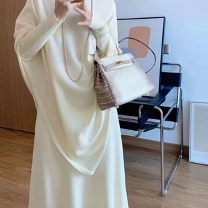 Conjunto de Falda y Suéter Tejido de 2 Piezas para Mujer, Estilo Casual, Jersey Holgado, Falda Maxi de Cintura Alta, Color Sólido, Transpirable, Estilo Informal para Otoño - Product Image 6
