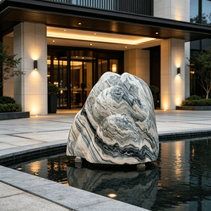 Pierre de paysage en granit vert veiné naturel, moderne, durable, pour jardin extérieur, élément décoratif pour lac, hôtel, villa - Product Image 2