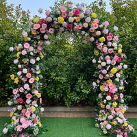 Rose en soie douce blanche et bleue avec arrangement de fleurs artificielles vertes pour arche de mariage, décoration de mariage, Thanksgiving, Nouvel An