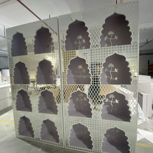 ฉากหลังเวทีงานแต่งงานสไตล์โมร็อกโกแท่นวางเทียนพีวีซีสีขาวอบอุ่นเรียบดีไซน์ใหม่ - Product Image 3