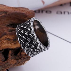 Bague KALEN Fashion Biker en argent, anneaux en acier inoxydable vintage pour hommes - Product Image 4