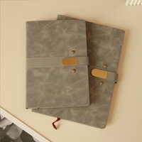 Cahier épais promotionnel A5 cahier à boucle de niveau haut relié en cuir PU