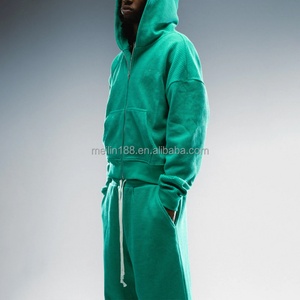 Clothing Custom Blank Waffle Knit Sweat Suits Two Piece Jogging Suit Heavyweight Straight Leg Baggy Sweatpants and Hoodie <b>Set</b> - Product Image 1