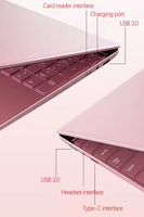 Ordinateur portable 15.6 pouces 1920*1080 Intel N95 2.66GHz 4 cœurs 4 fils Windows 11 Business Pink Laptop