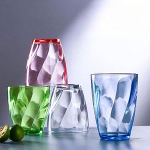 300ml 390ml Colorful <b>Plastic</b> clear Acrylic <b>Drinking</b> Juice Water <b>Cups</b> for Restaurant - Product Image 1
