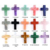 Pendentif Croix en Poudre de Pierre Naturelle et Cristal, Trou Horizontal, Collier de Pâques, Composant de Bijoux DIY, Pierre Gemme de Guérison, Vente en Gros
