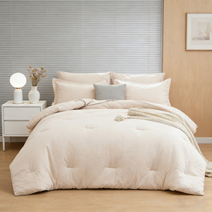 Juego <span class=keywords><strong>de</strong></span> Edredón Beige <span class=keywords><strong>de</strong></span> 7 Piezas Tamaño Queen, Suave <span class=keywords><strong>para</strong></span> Todas las Estaciones, Juego <span class=keywords><strong>de</strong></span> <span class=keywords><strong>Cama</strong></span> Completo en una Bolsa, Fabricante - Product Image 1