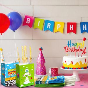 Bolsas de Regalo con Diseño de <span class=keywords><strong>Vaca</strong></span>, Bolsas de Papel con Asa para Fiestas de Cumpleaños, Cielo Azul y Nubes Blancas - Product Image 6