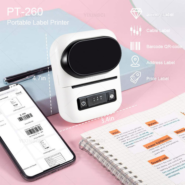 Portable 58mm Label Sticker USB Thermal Printer BT Receipt Wireless Mini Label Thermal Printer