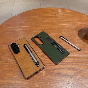 Fundas de Teléfono Móvil de Cuero PU con Electrochapado para Samsung Fold 8 3 4 5 6 7 con Stylus, Carcasa Protectora Antigolpes - Product Image 5