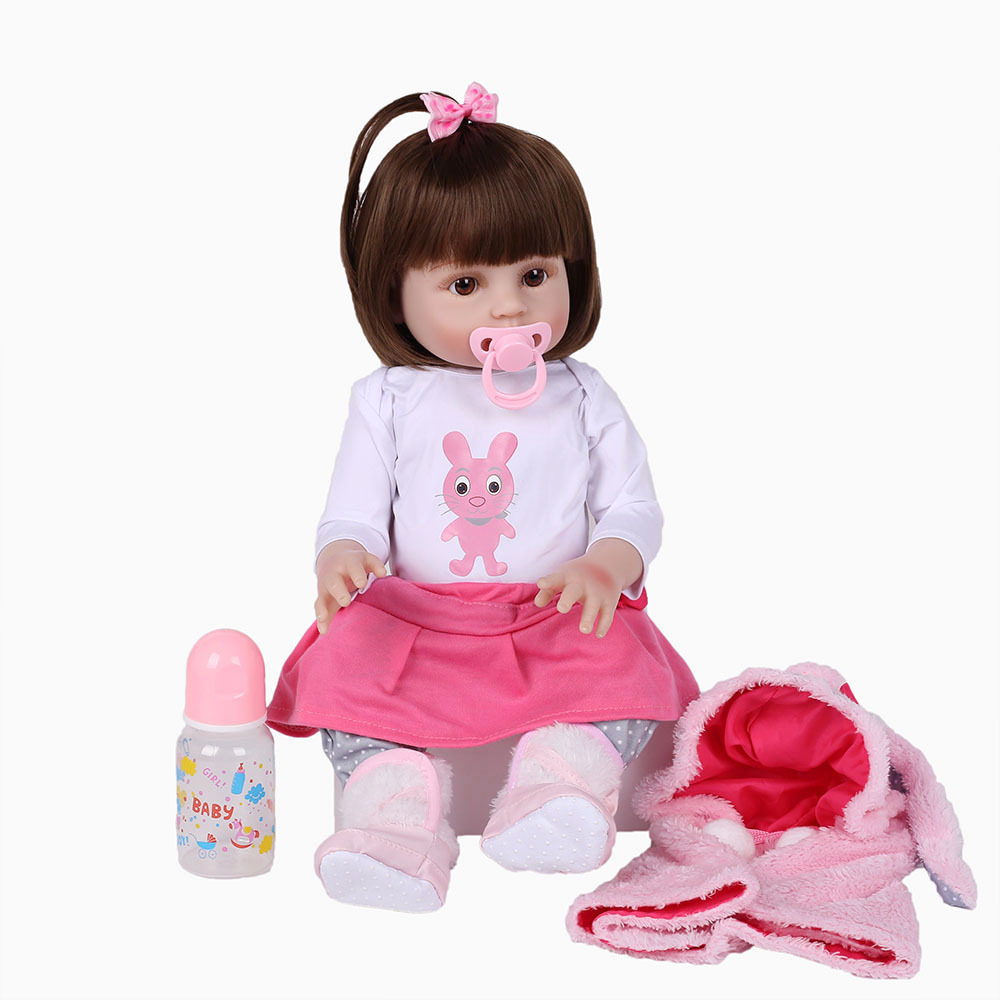 Newborn Reborn Baby Dolls Silicone Cute Soft Babies Doll Fashion Bebe Reborn Dolls 48cm Baby Toys for Girls Princess Kid DIY