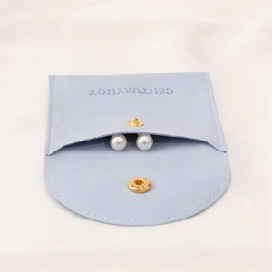 Sac à bouton-pression en velours avec logo personnalisé Emballage de bijoux en microfibre souple Pochette pour bracelet, collier, boucles d'oreilles, bagues - Product Image 4