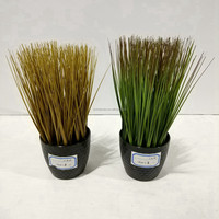 Petits Bonsaïs Artificiels en Plastique, Plantes en Pot d'Herbe de Roseau de 28 cm, Écologiques pour la Décoration de la Maison, de l'Hôtel, de la Bibliothèque, des Mariages et de Noël