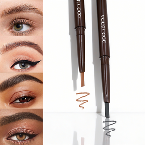 Crayon à sourcils double embout personnalisé, maquillage végétalien, fini mat, imperméable, crayon à sourcils 2 en 1 pour un usage quotidien - Product Image 2