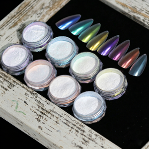 Pigment nacré blanc aurore, pigment holographique brillant, pigment de peinture DIY de luxe, nacré holographique aurore - Product Image 1