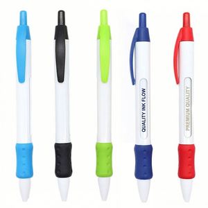 Wholesale Professional Custom Novelty Promotional Advertising Plastic Ballpoint <b>Pen</b> with 6 Rotating Message and Rubber <b>Grip</b> - Product Image 1