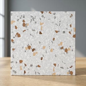 Carreaux de sol en céramique gris terrazzo 300x300mm, aspect rustique mat, pour salle de bain et design intérieur - Product Image 2