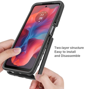 เคสป้องกันโทรศัพท์ PC เนื้อแข็งกันกระแทกใสคลุมทั้งหมดสำหรับ <span class=keywords><strong>Motorola</strong></span> <span class=keywords><strong>Moto</strong></span> E14 G24 G04 G04S - Product Image 2
