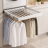 Porte-pantalon coulissant en aluminium peu encombrant, multi-tailles, silencieux et à glissement fluide pour armoire