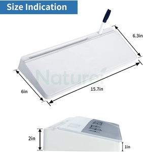 Văn phòng nhỏ khô xóa bảng kính pad Máy tính để bàn kính bảng với lưu trữ cho ghi chú nhanh chóng & nhắc nhở - Product Image 3