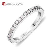 Bague d'éternité GIGAJEWE en moissanite ronde DEF VVS1 de 1,5 mm, en argent sterling 925, empilable, pour femme