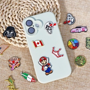 Autocollants de téléphone en métal personnalisés avec logo, en alliage de zinc, motif crânes de voiture anime, cadeaux d'anniversaire, avec adhésif 3M - Product Image 1