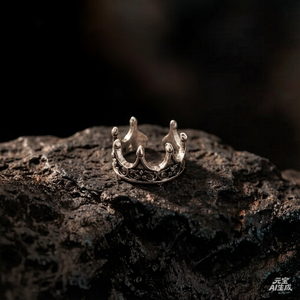 Anello in Argento Sterling Stile Gotico con <span class=keywords><strong>Corona</strong></span> a Mille Foglie per Uomo e Donna; Gioiello Anello Coppia <span class=keywords><strong>Corona</strong></span> Scura Retrò Americano - Product Image 3